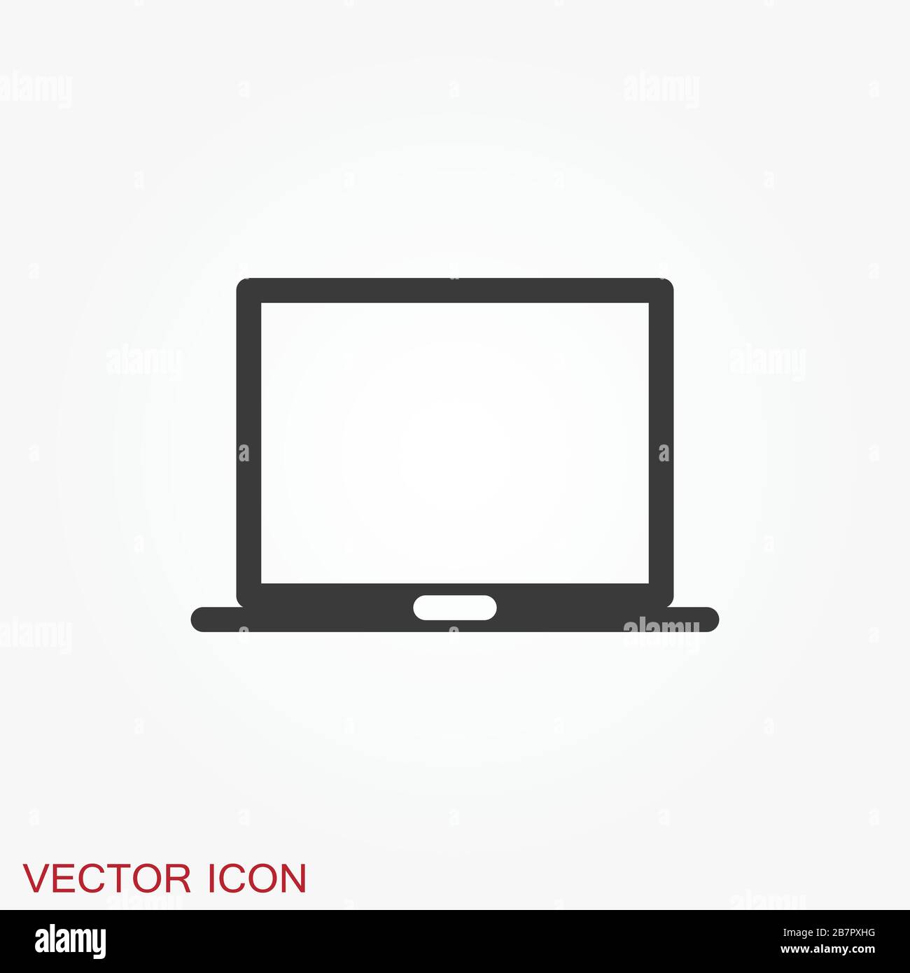 Laptop vector icon, vector illustration, flat design Stock Vector