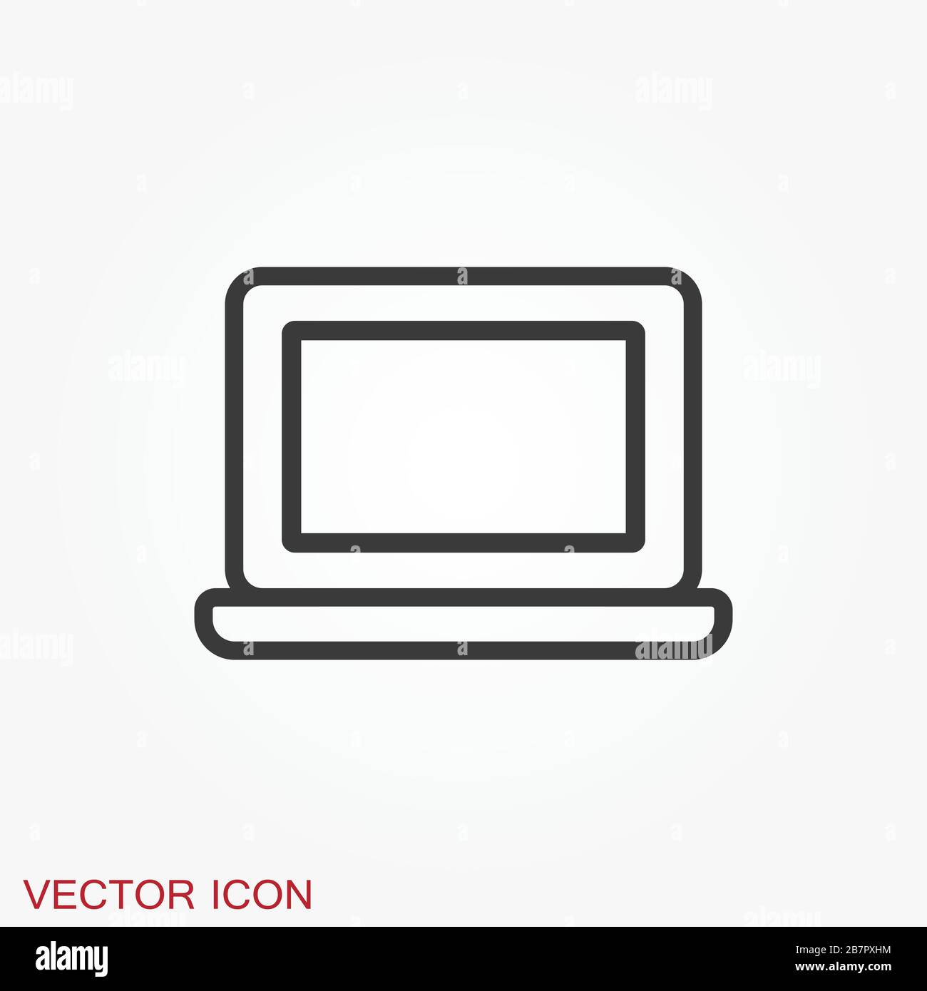 Laptop vector icon, vector illustration, flat design Stock Vector