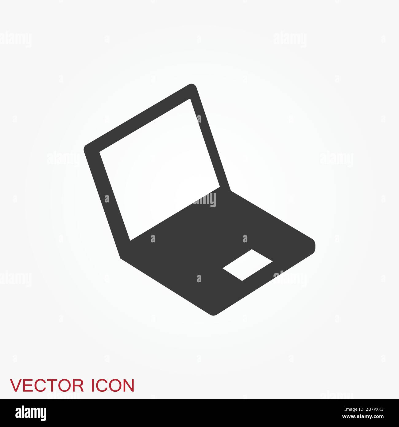 Laptop vector icon, vector illustration, flat design Stock Vector