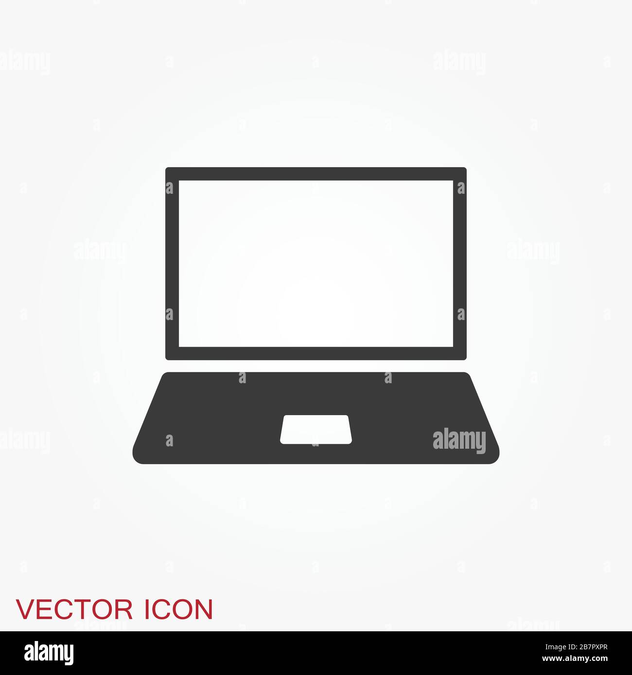Laptop vector icon, vector illustration, flat design Stock Vector