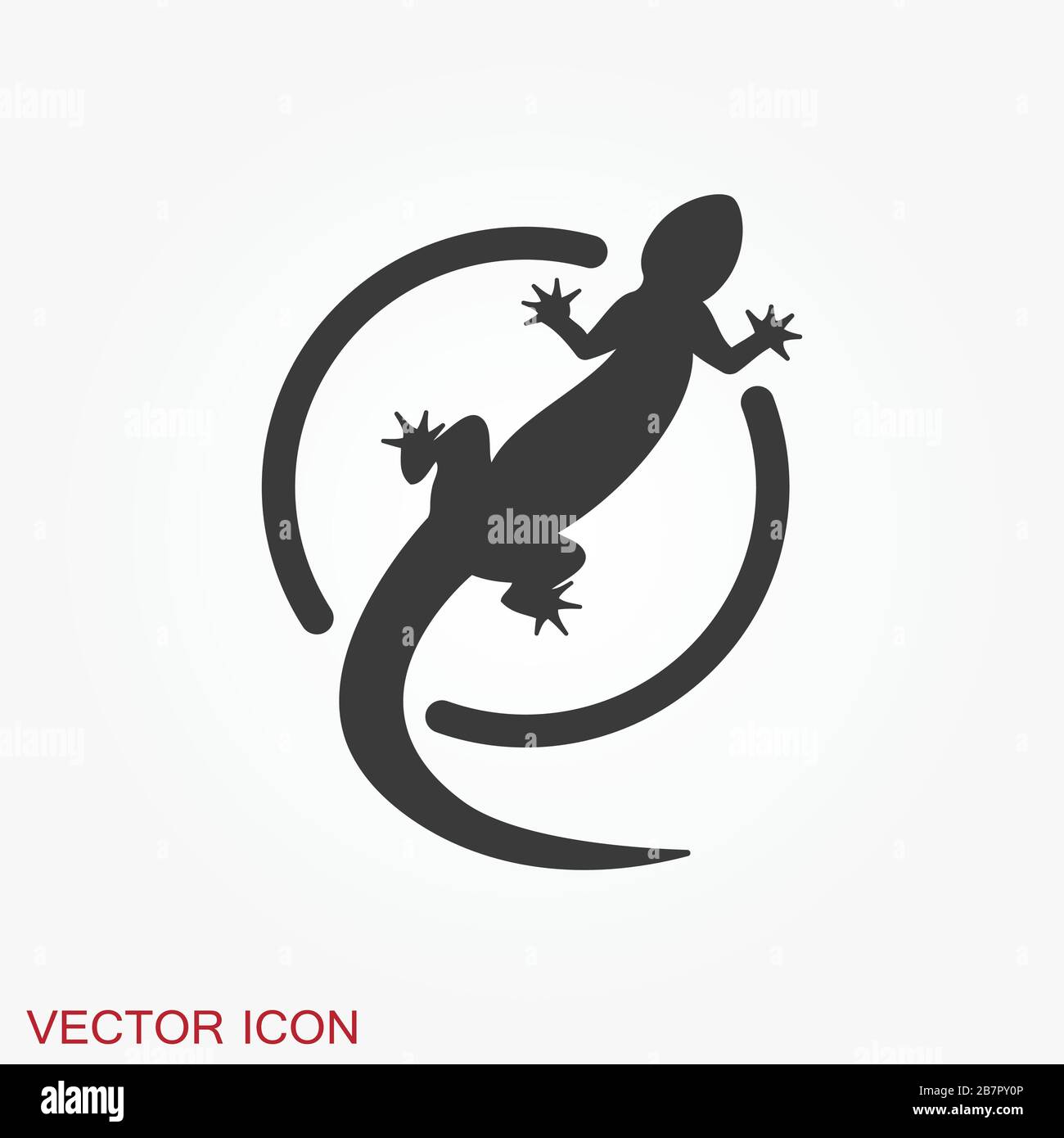 Vector Lizard icon on white background, Vector gecko Stock Vector Image ...