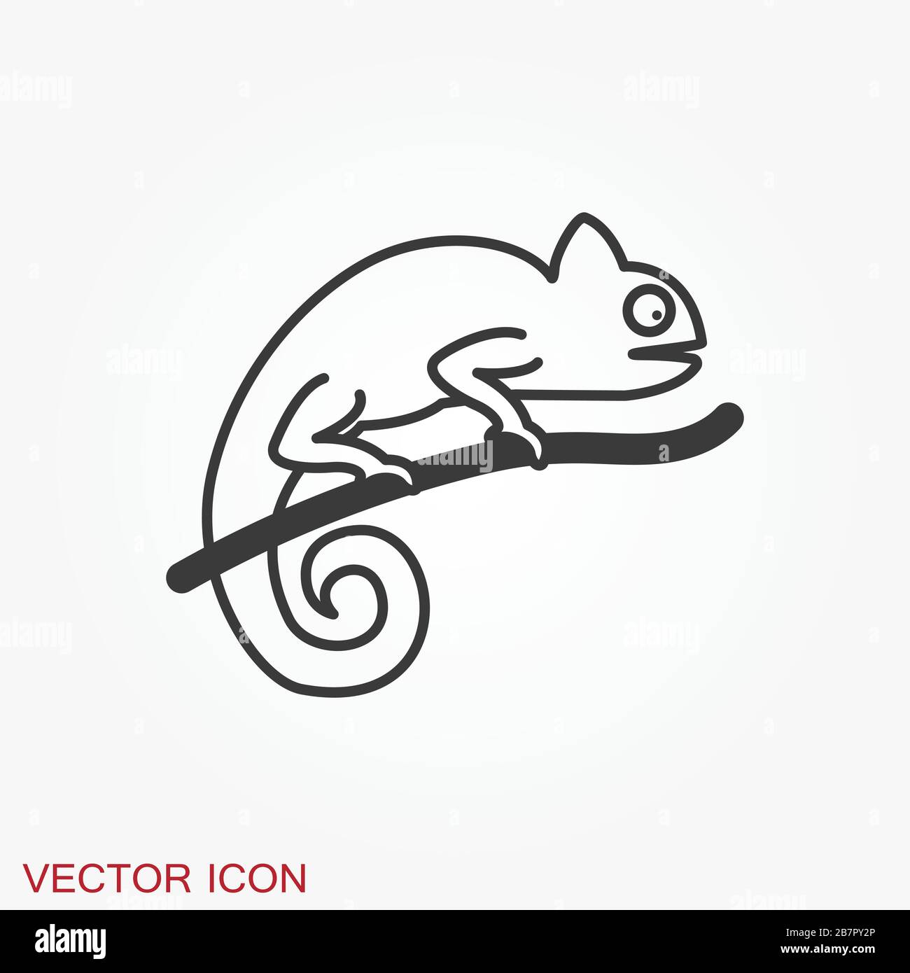 Vector Lizard icon on white background, Vector gecko Stock Vector