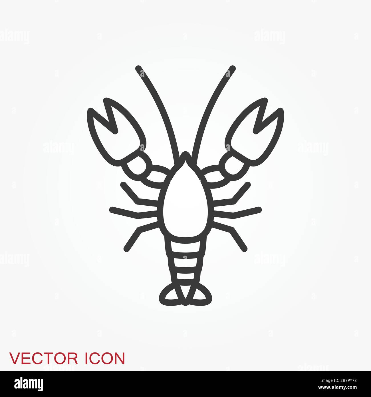 Lobster icon vector logo illustration isolated on background Stock Vector