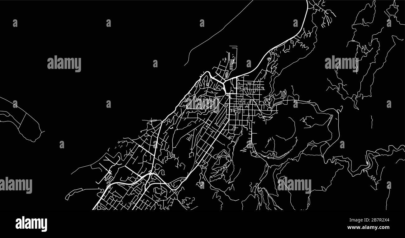 Urban vector city map of Nelson, New Zealand Stock Vector