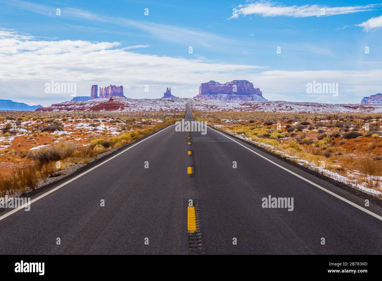 Scenic road to Monument Valley at forrest gump point Stock Photo