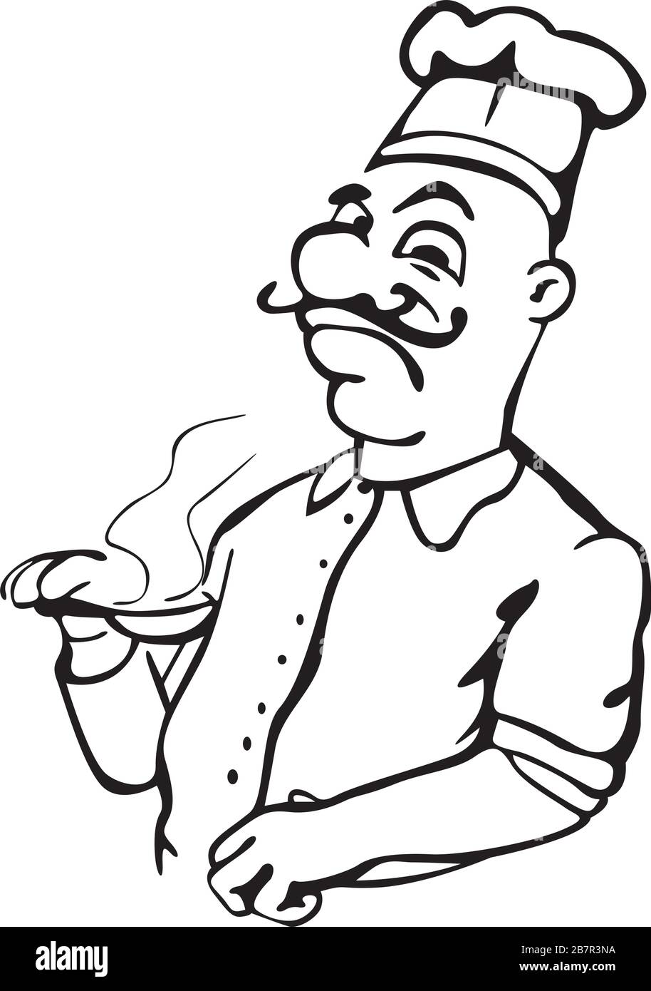 cook not satisfied with soup Stock Vector