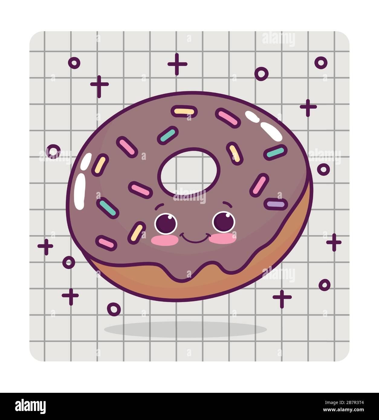 food cute chocolate donut love heart drawing paper cartoon vector ...
