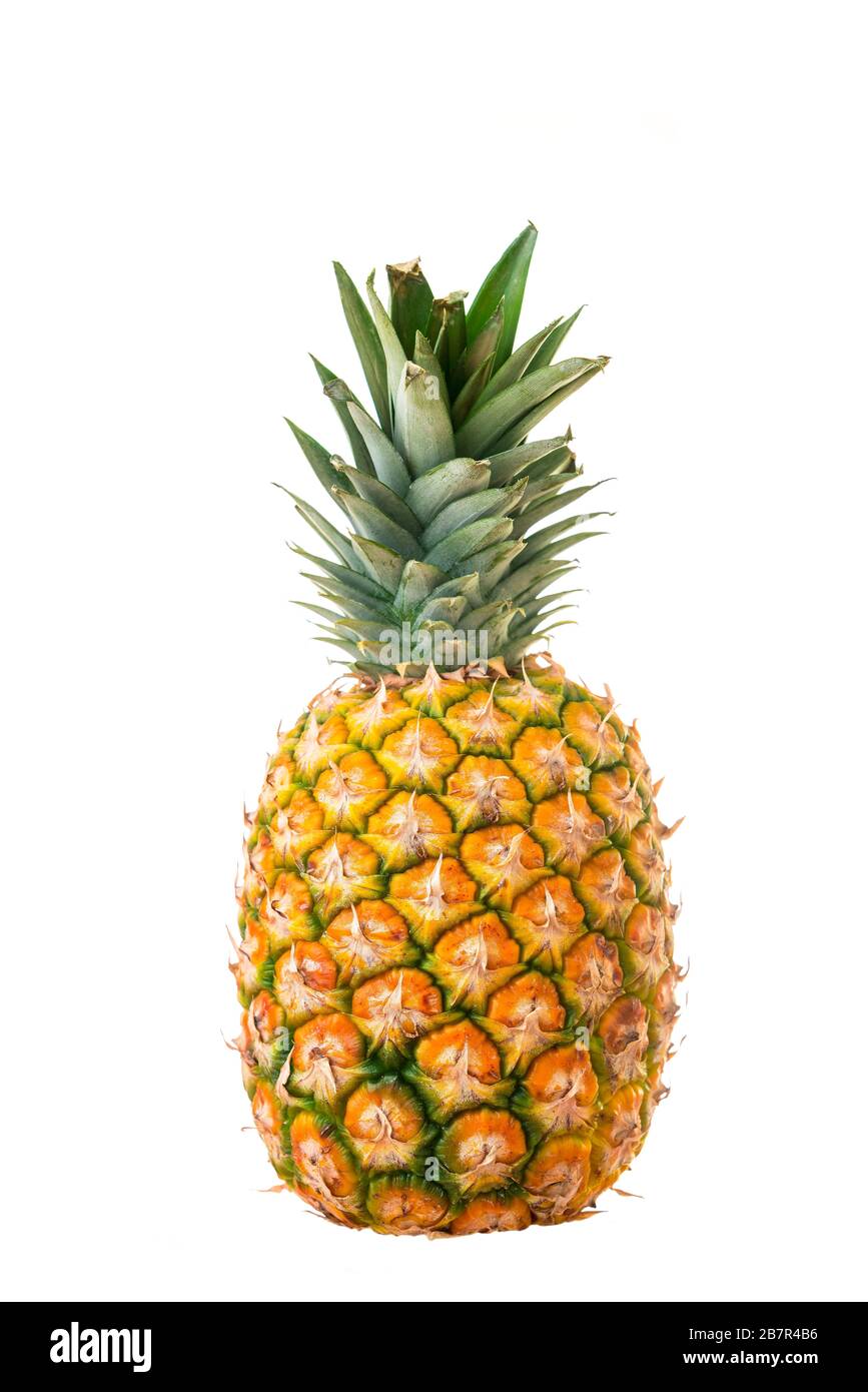 One pineapple isolated on white Stock Photo