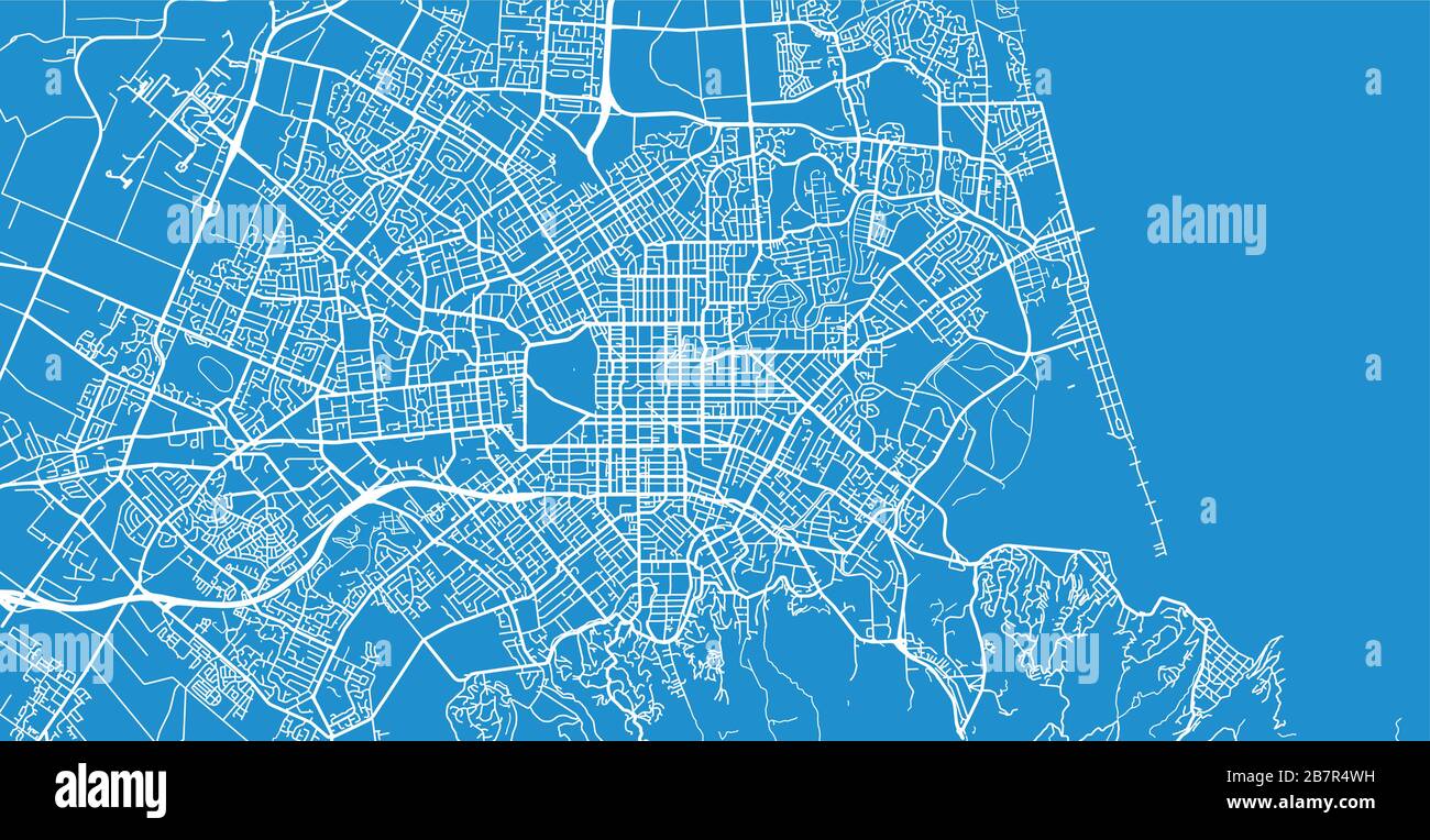 Urban vector city map of Christchurch, New Zealand Stock Vector Image ...