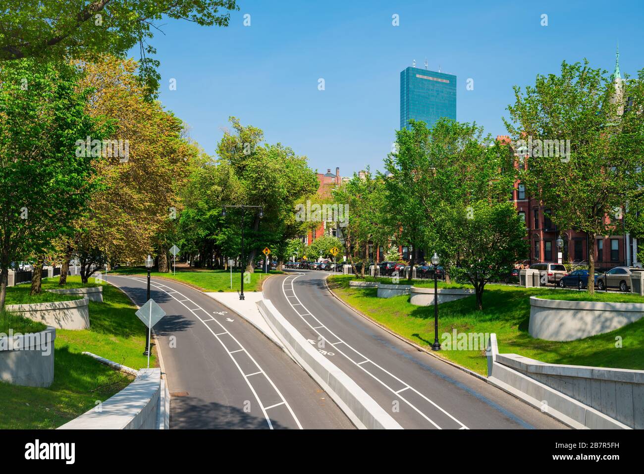 Typical street in Boston, Massachusetts during day time Stock Photo