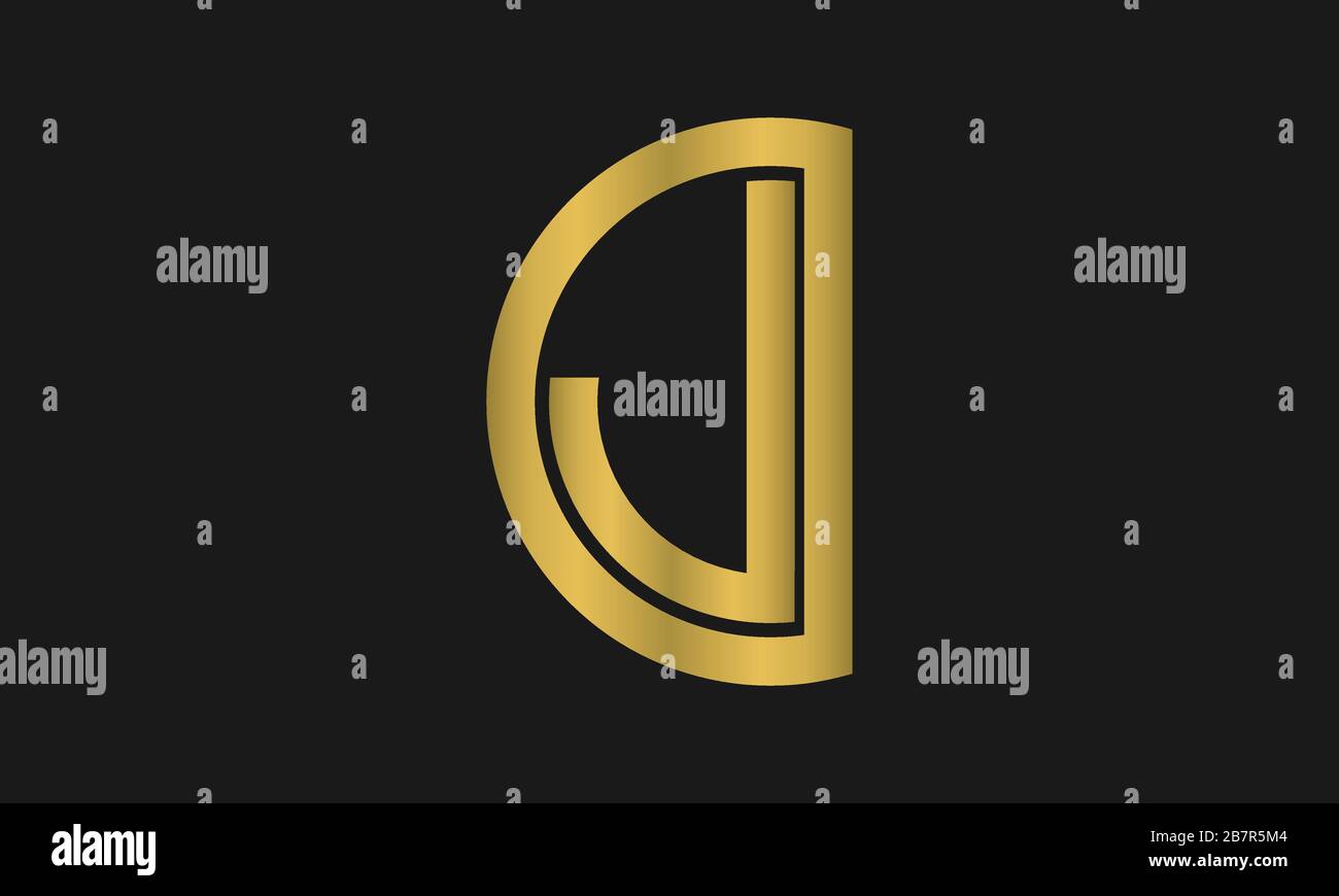 JD, DJ Letter Logo Design with Creative Modern Trendy Typography and monogram logo. Stock Vector