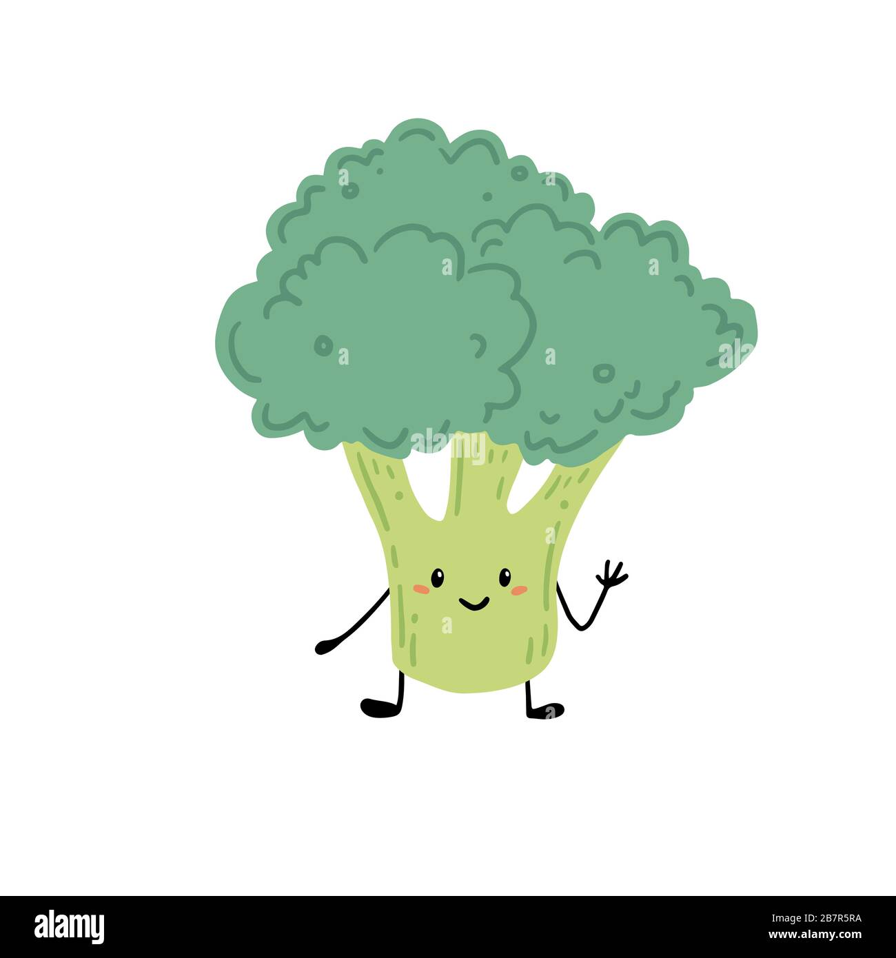 Broccoli funny cartoon character. Vector illustration isolated. Concept of  healthy food, vegetarian. Broccoli have abstract, cartoon, hand drawn style  Stock Vector Image & Art - Alamy