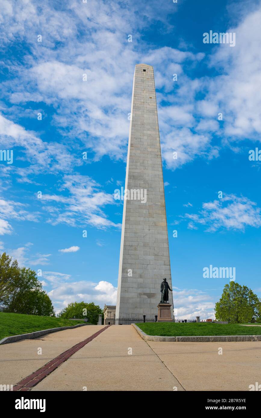 Bunker hill monument with freedom trail Stock Photo