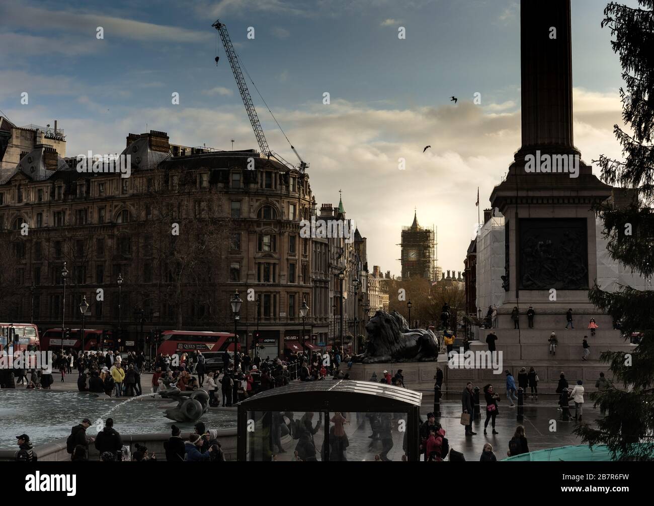 At The Trafalgar Square. London,  England, UK (2019) Stock Photo