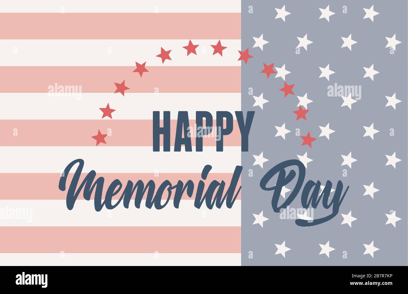 happy memorial day, greeting card with usa flag american celebration ...