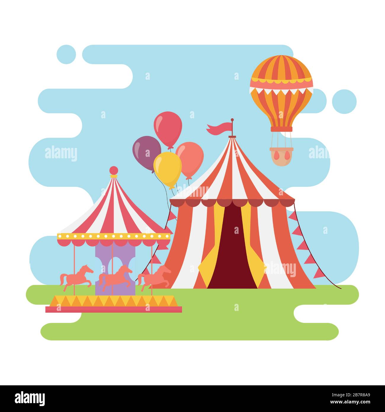 fun fair carnival carousel tent hot air balloon recreation ...
