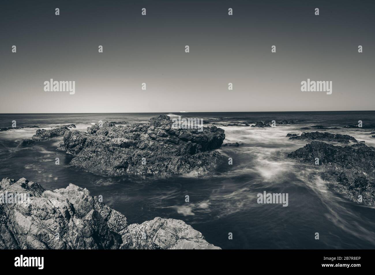 Beautiful long exposure seascape in black and white style Stock Photo ...