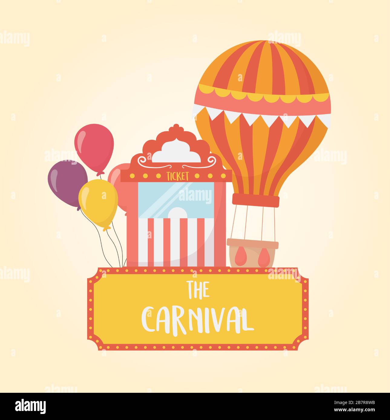 fun fair carnival air balloon ticket booth and balloons recreation ...