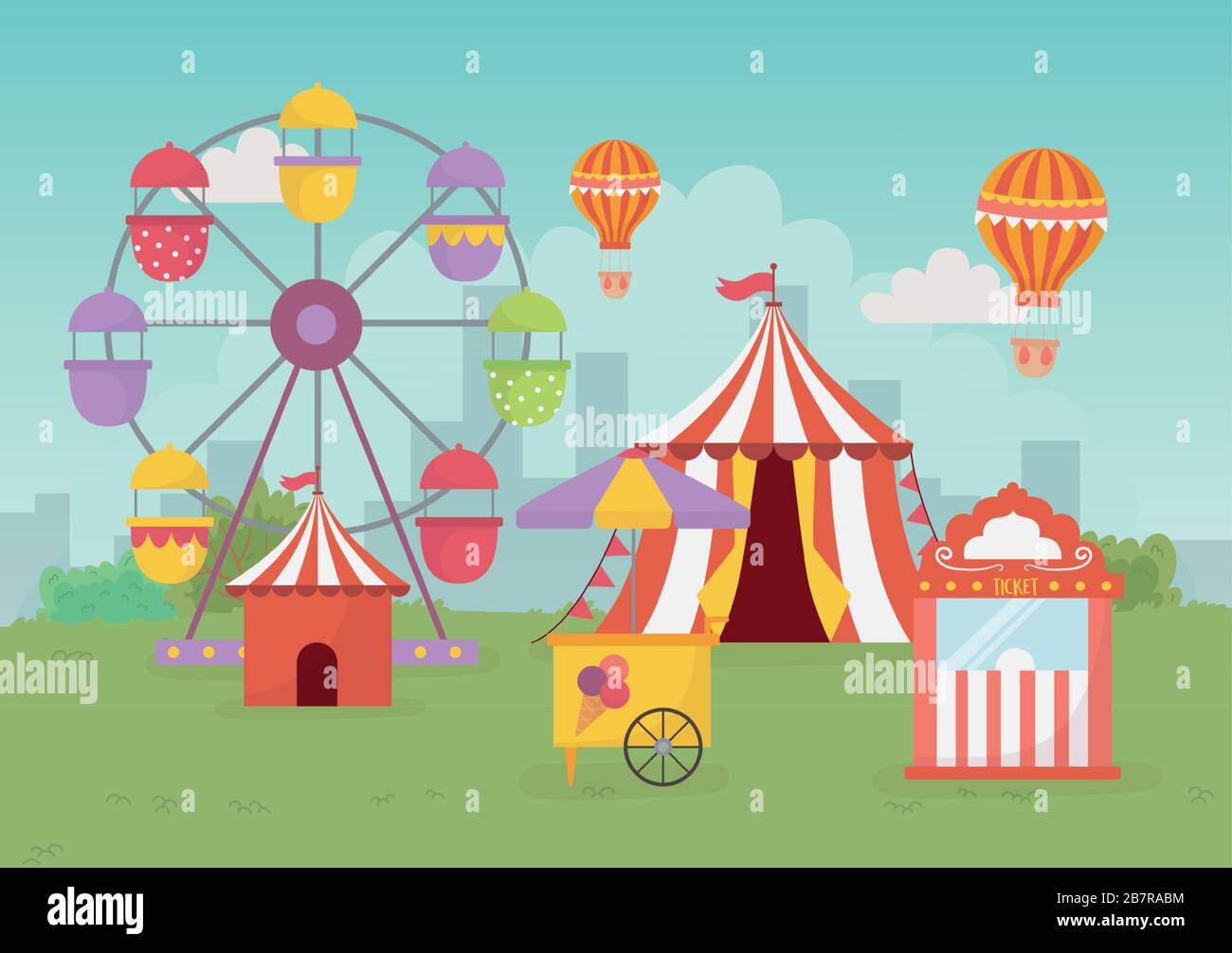 fun fair carnival tent air balloon booth tickets ferris wheel ...