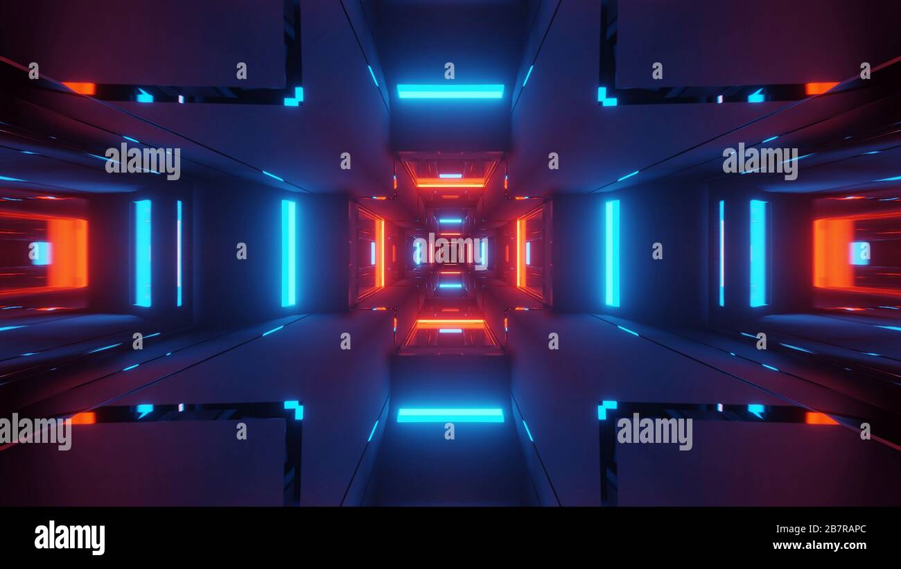 Cosmic background with colorful red and blue laser lights perfect for