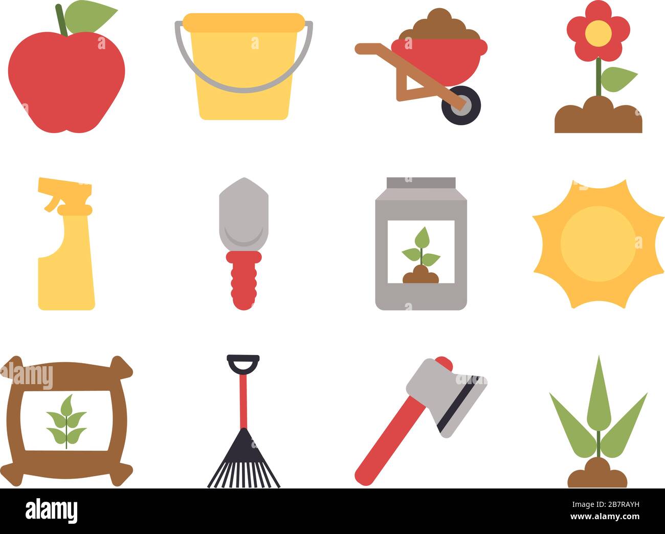 set of icon gardening on white background vector illustration design ...