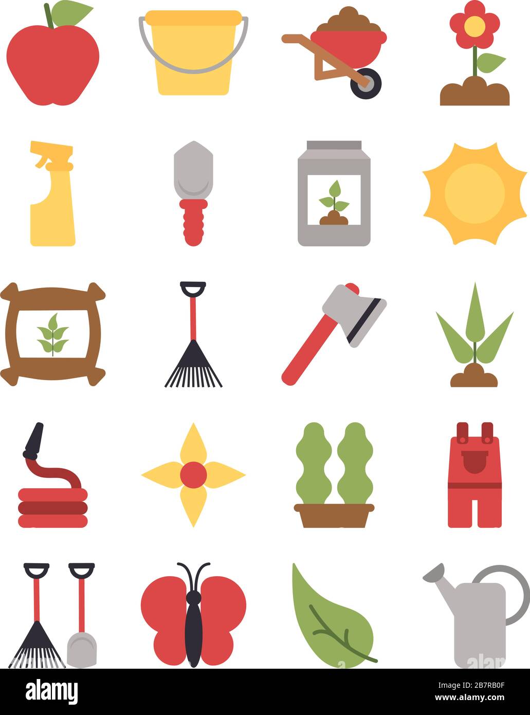 set of icon gardening on white background vector illustration design ...