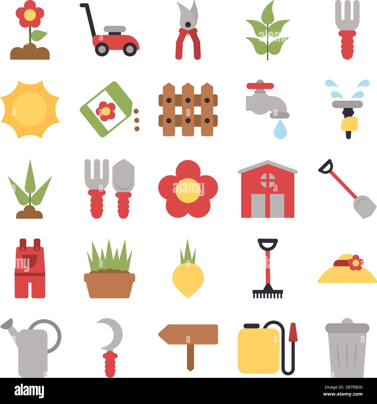 set of icon gardening on white background vector illustration design ...