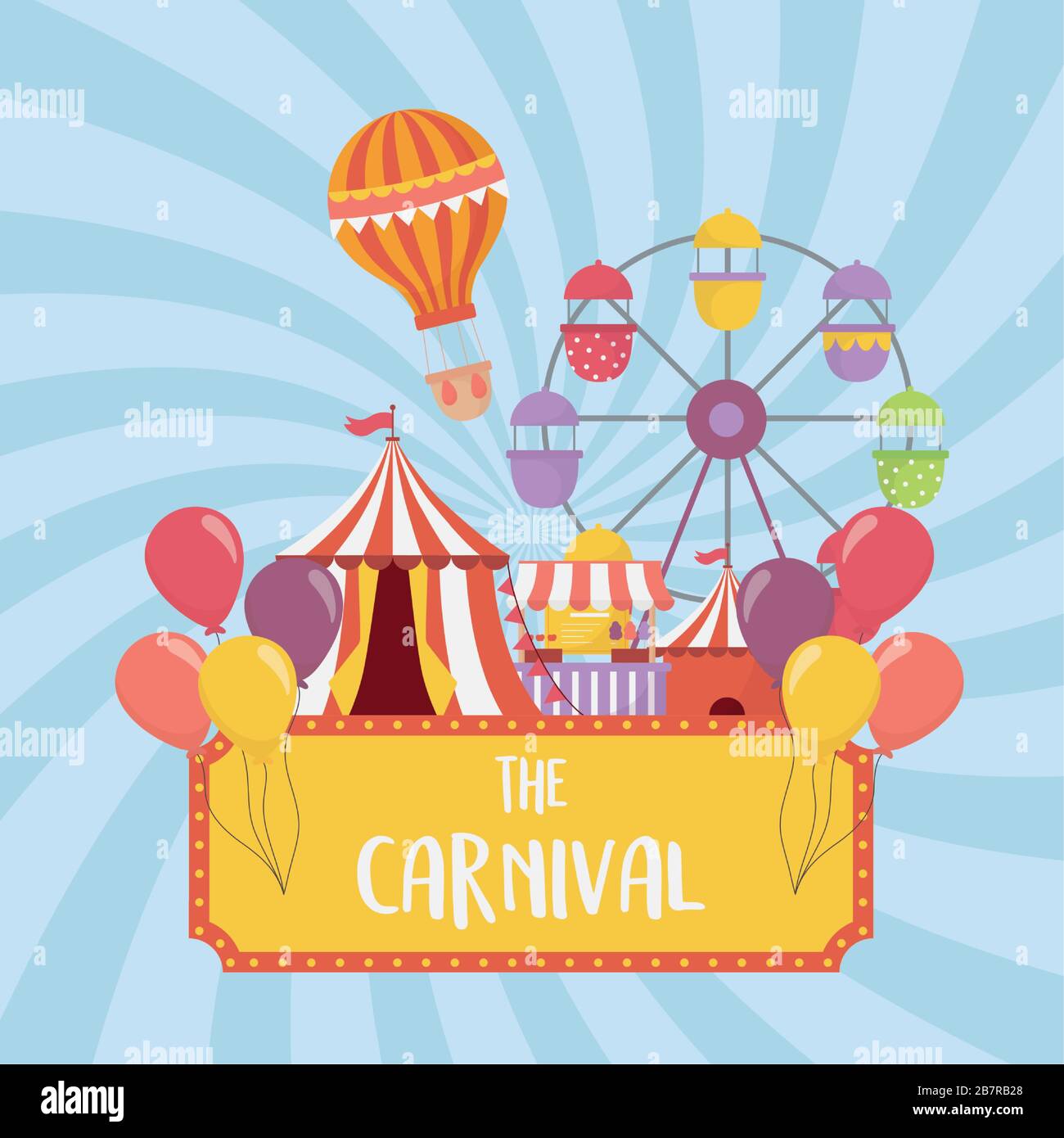 fun fair carnival ferris wheel tent booth air balloon recreation ...
