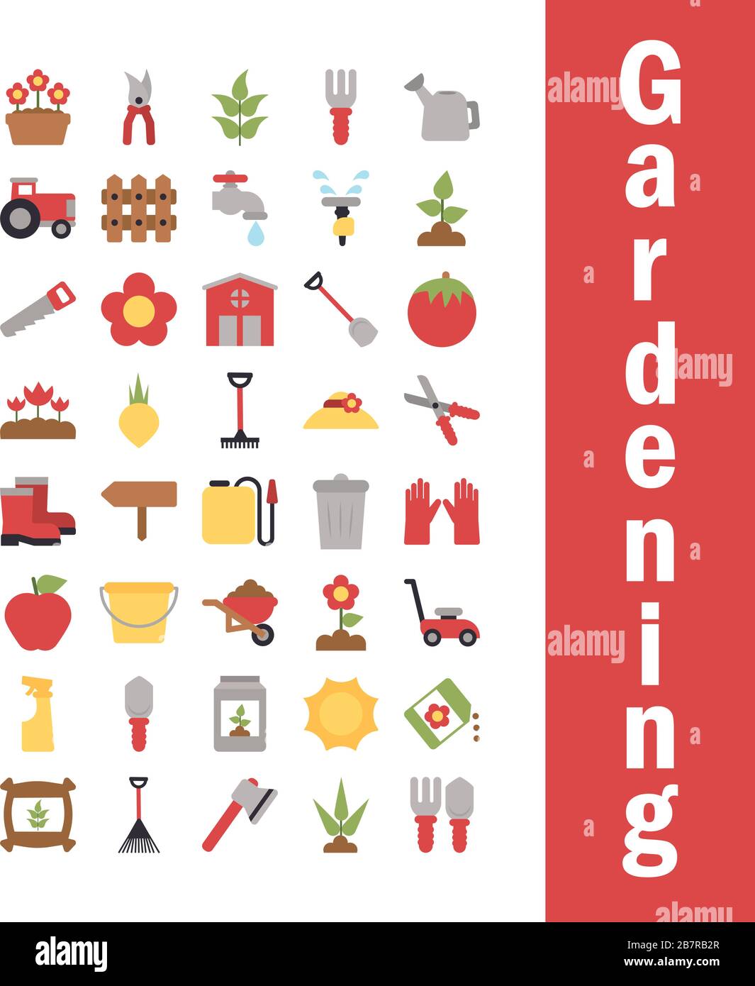 set of icon gardening on white background vector illustration design ...