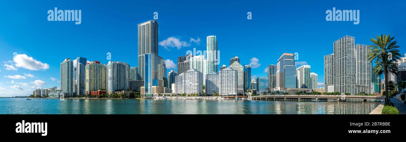 High rise buildings in Brickell, Miami. Stock Photo