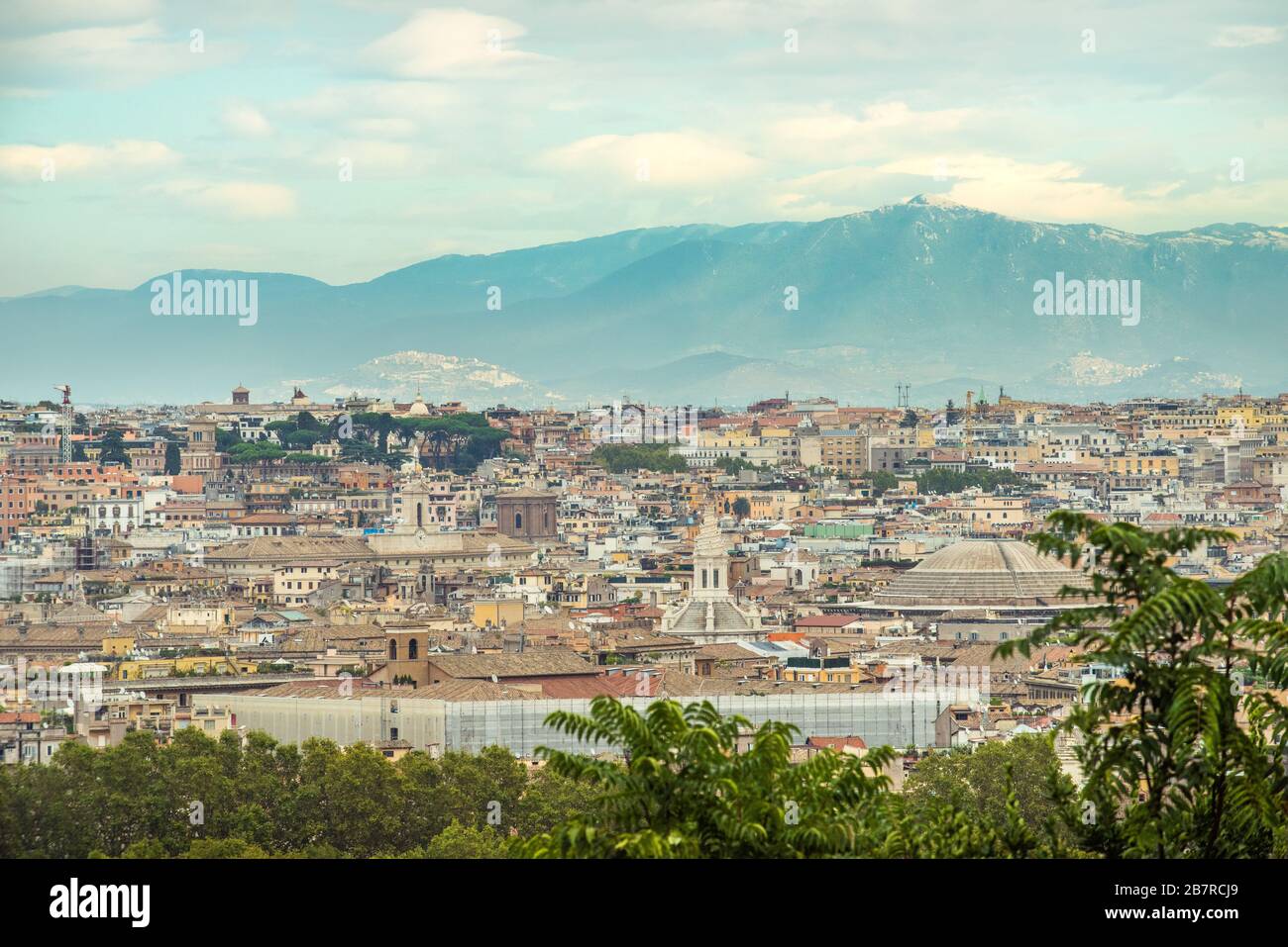 Aerial panoramic cityscape of Rome, Italy, travel Europe, Stock Photo