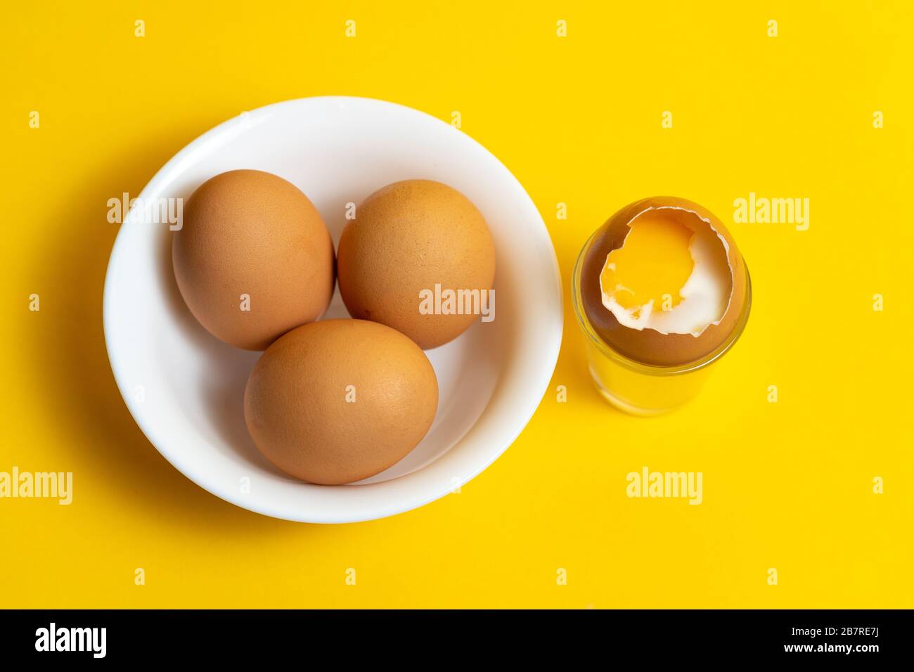Half cooked egg inside the shell Stock Photo Alamy