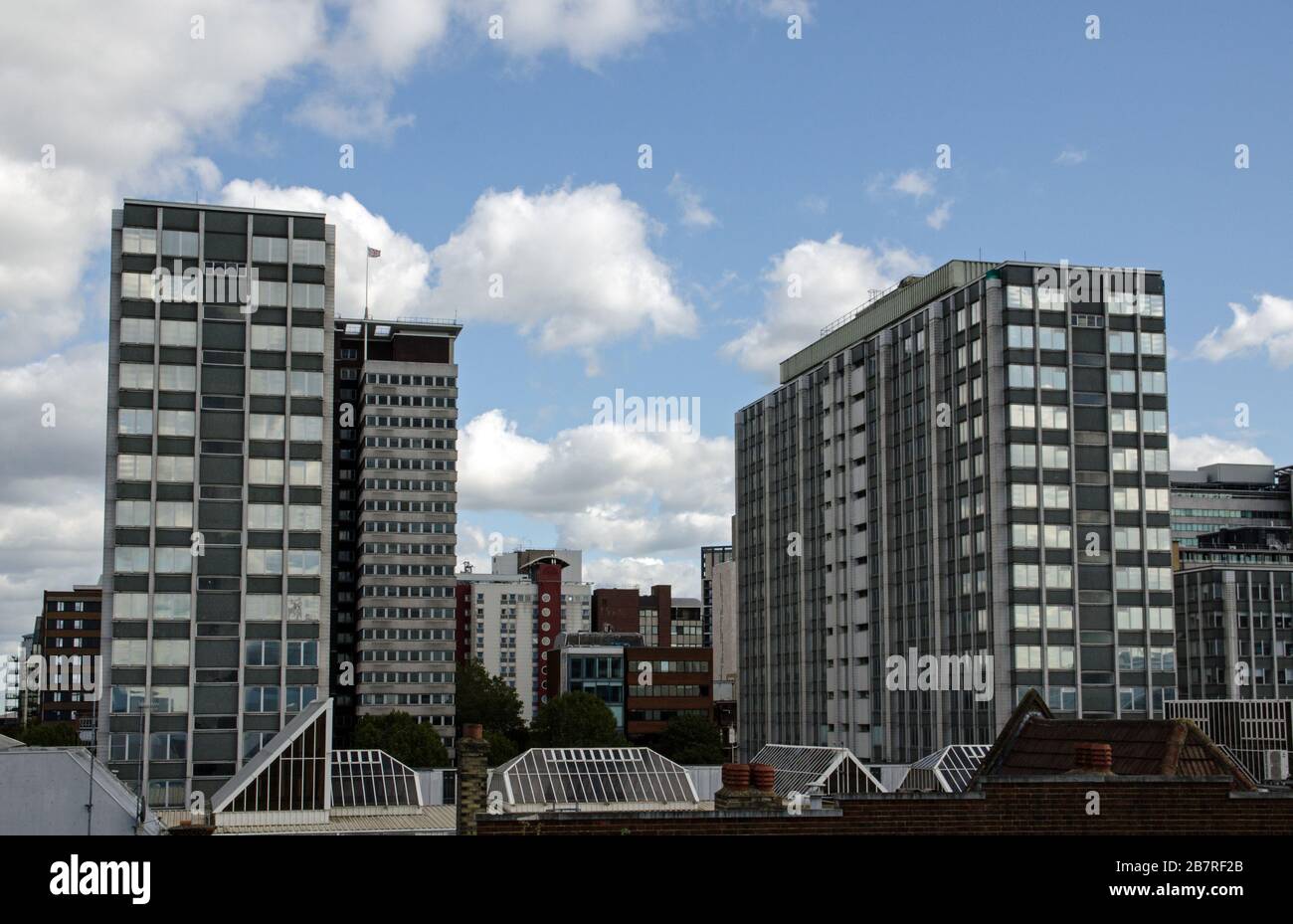 High rise buildings with offices and apartments in the middle of Croydon, South London. Stock Photo