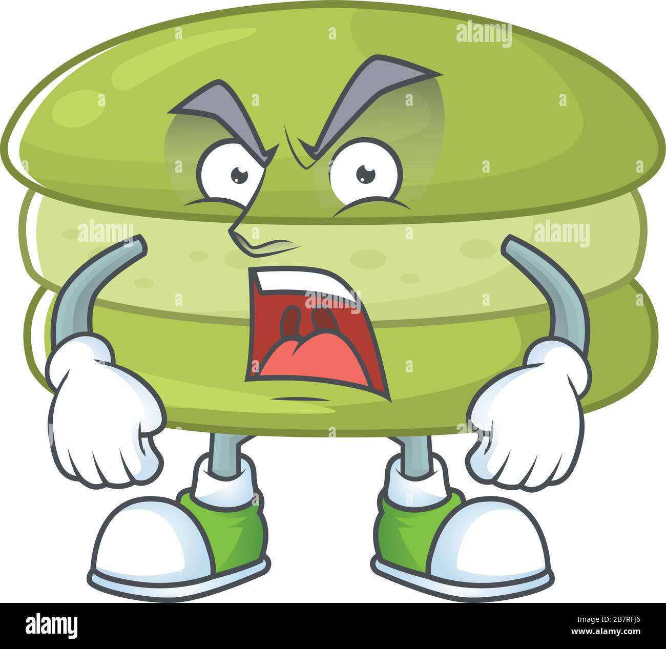 Coconut macarons mascot design concept showing angry face Stock Vector ...