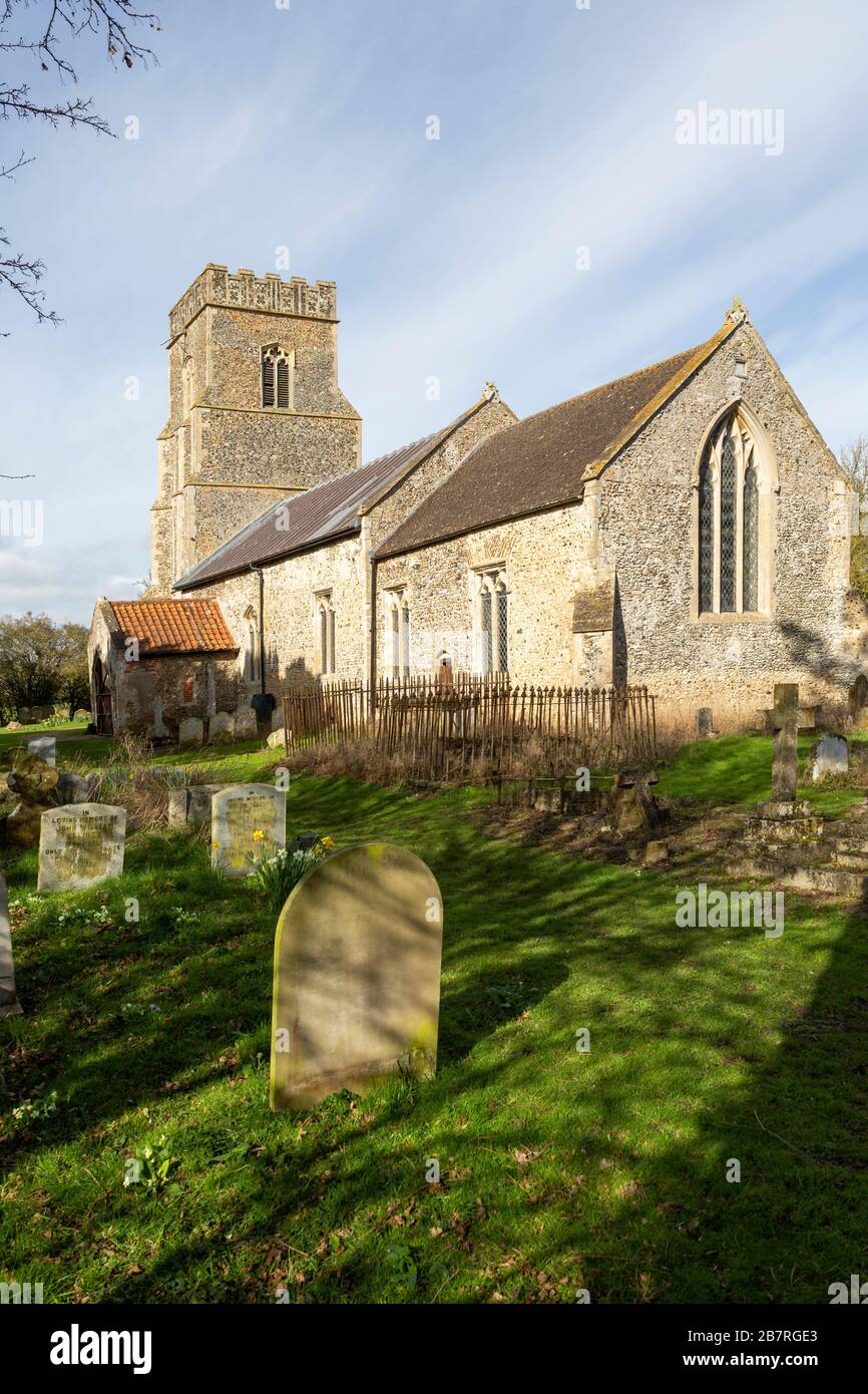 Bedfield Historic village parish church, Bedfield, Suffolk, England, UK Stock ...