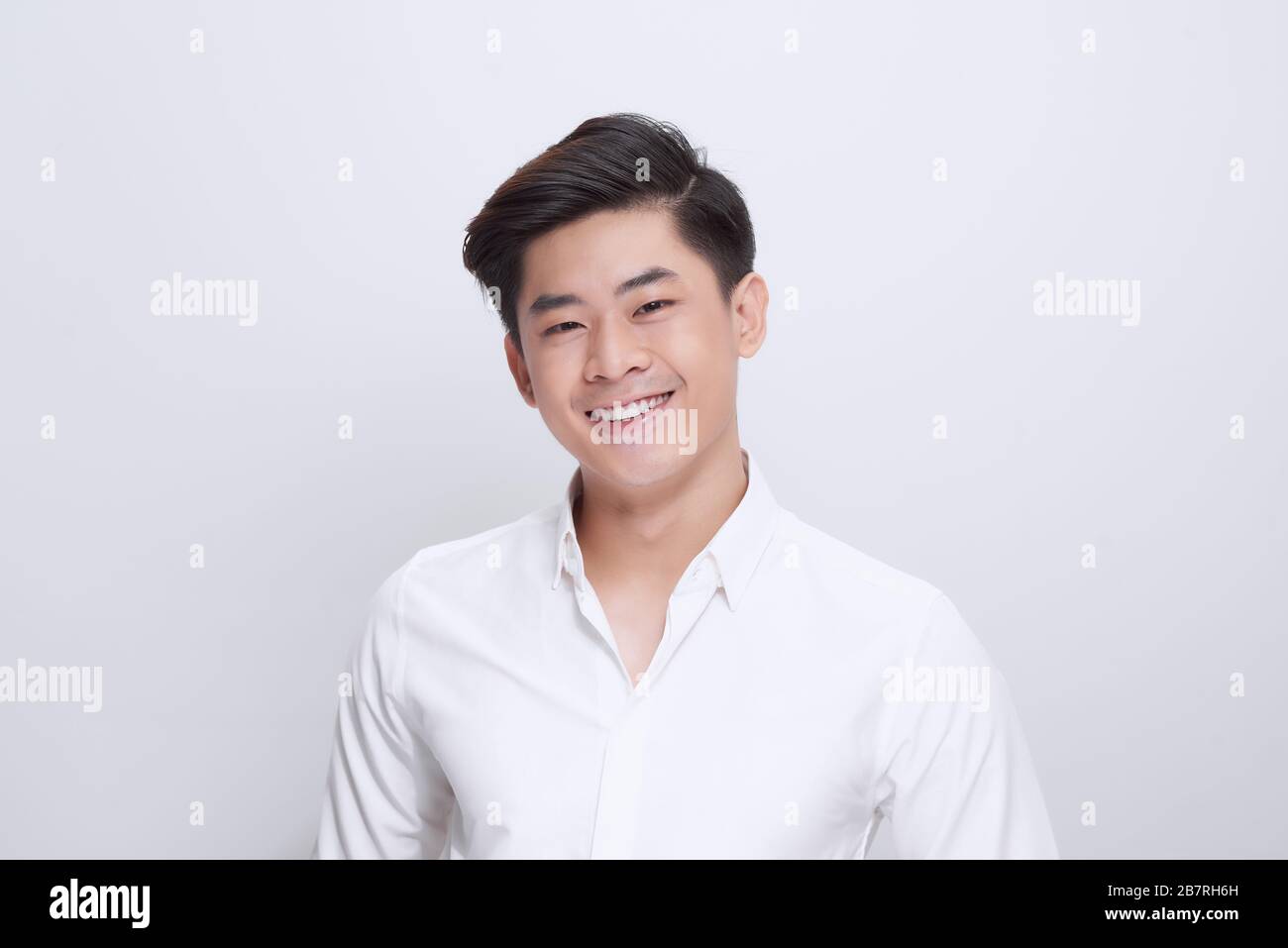 Happy asian business man portrait isolated on white Stock Photo - Alamy
