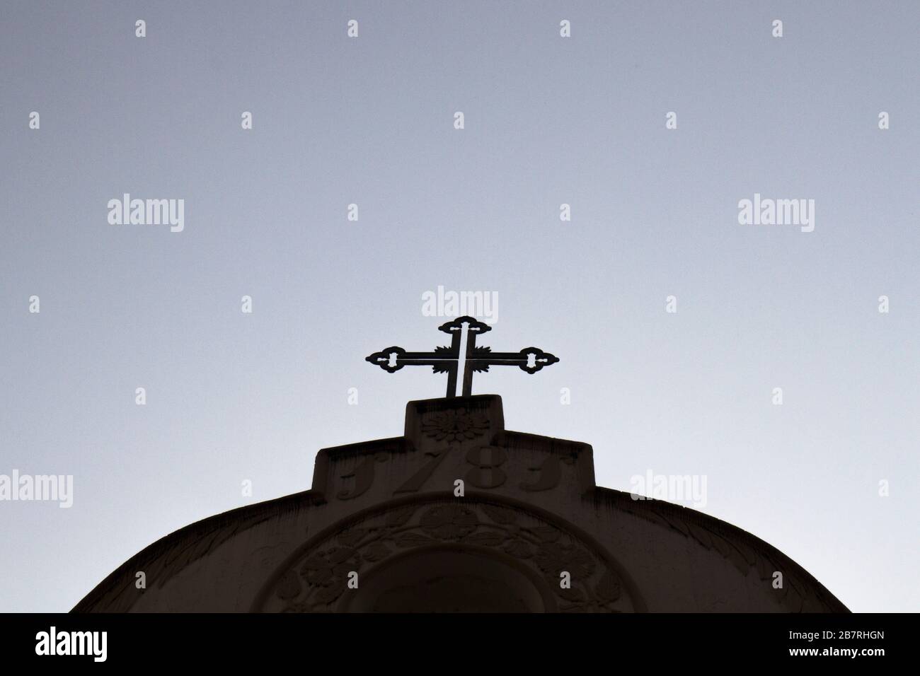 The Armenian Church is one of the historical place for the People of Cristian Community in Bangladesh. The cross is situated top of the church. Stock Photo