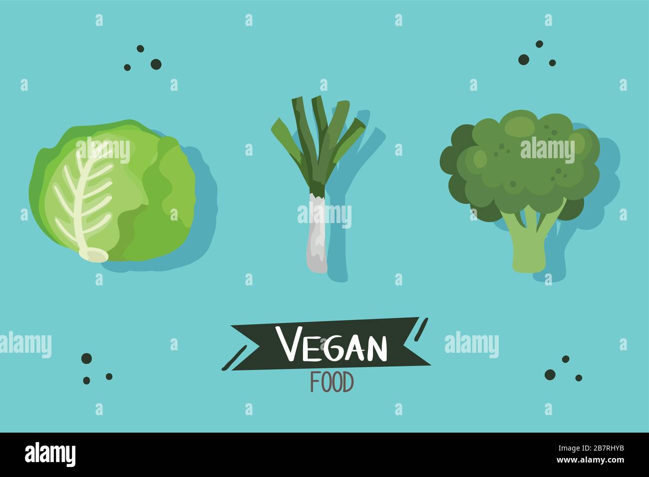 vegan food poster with lettuce and vegetables Stock Vector Image & Art ...