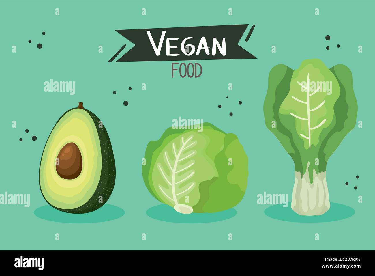 vegan food poster with avocado and vegetables Stock Vector Image & Art ...