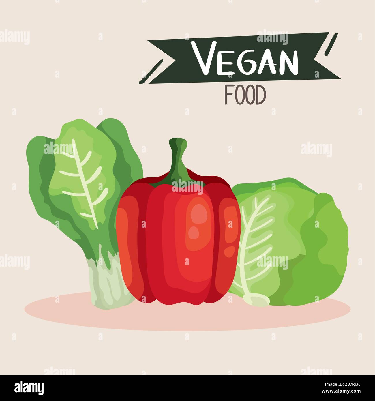 vegan food poster with pepper and vegetables Stock Vector Image & Art ...