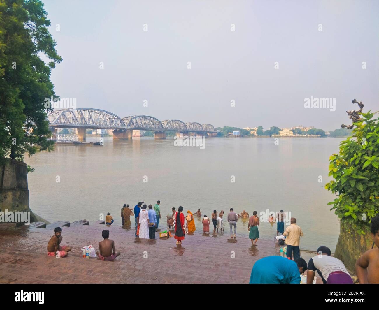 Calcutta: General View of Kali Ghat close to Kali mata temple. Stock Photo