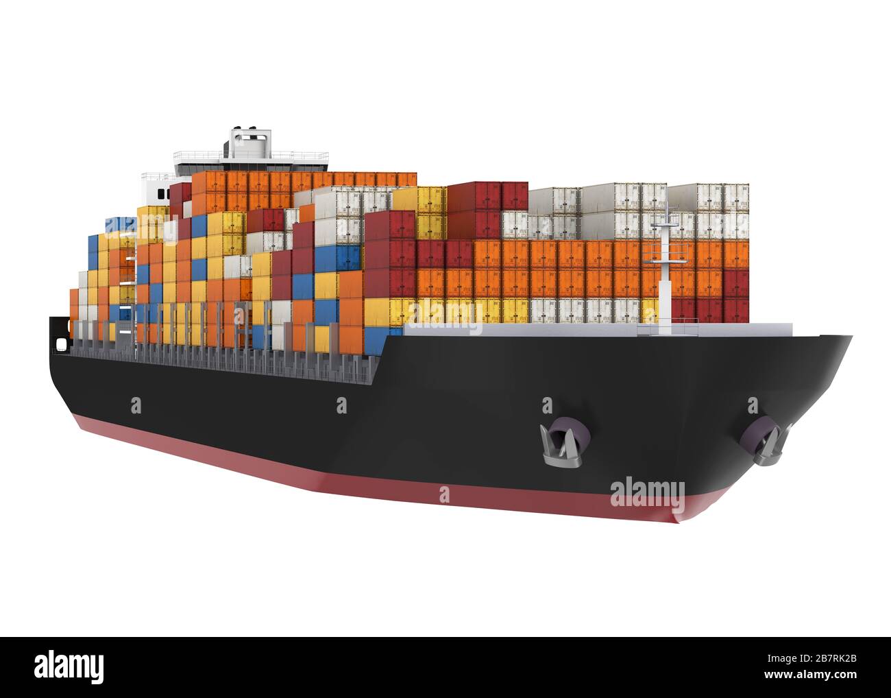 Container Ship Isolated Stock Photo