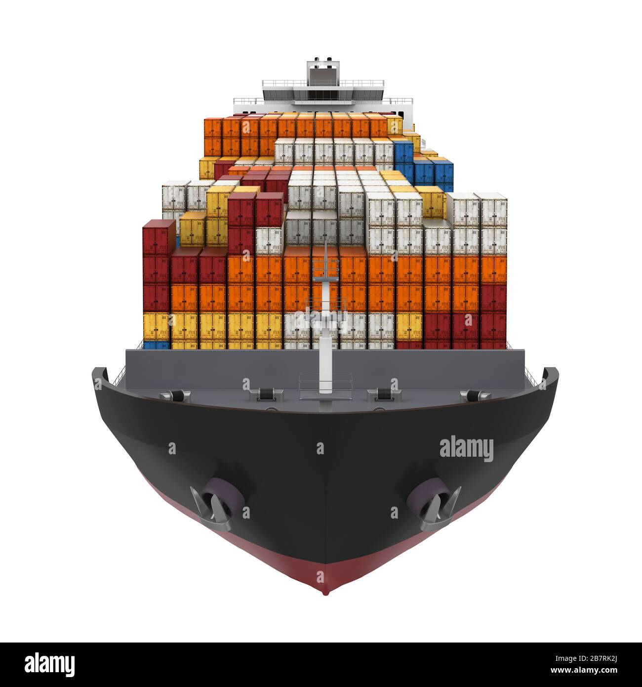 Container Ship Isolated Stock Photo