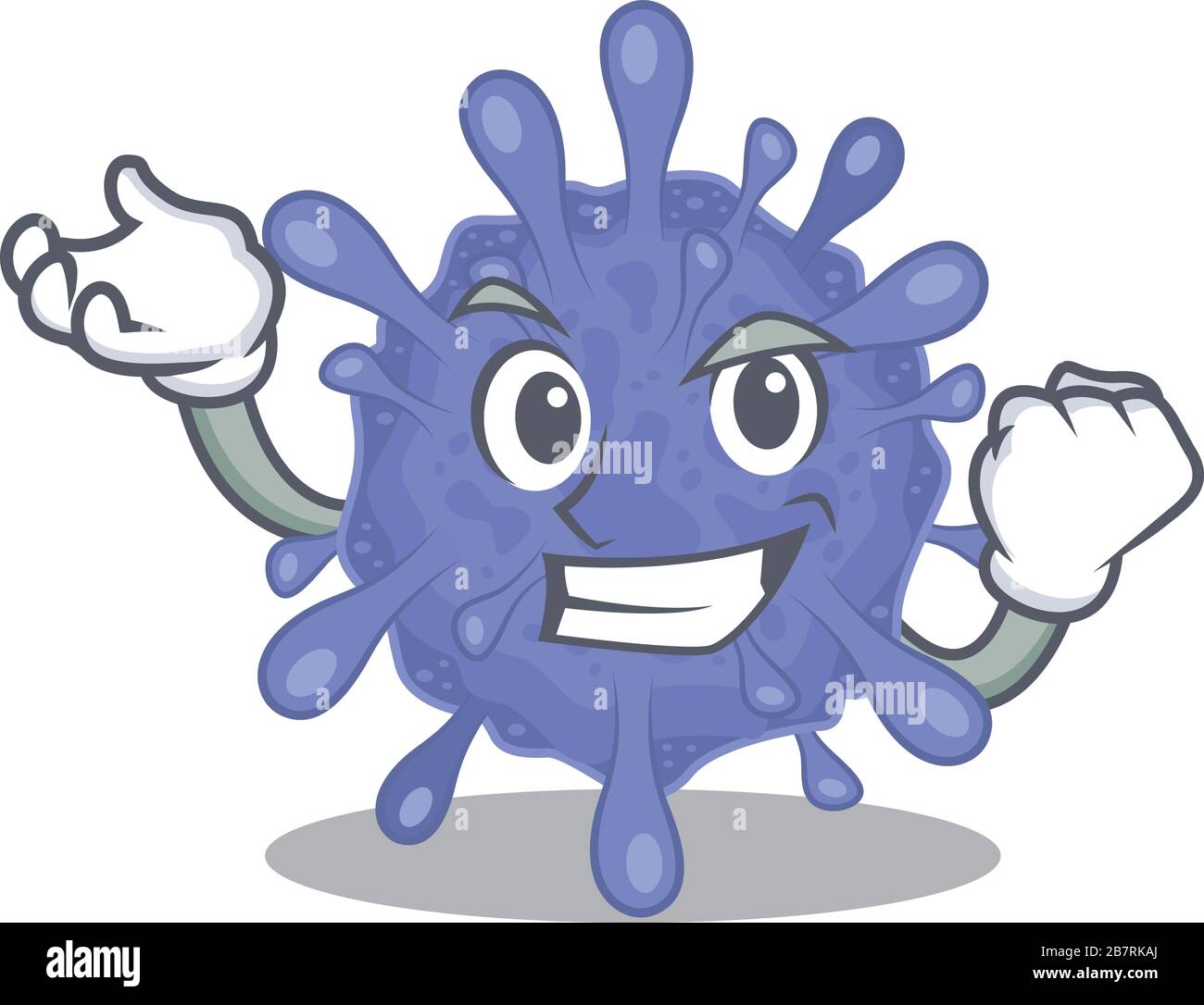 Biohazard viruscorona cartoon character style with happy face Stock Vector