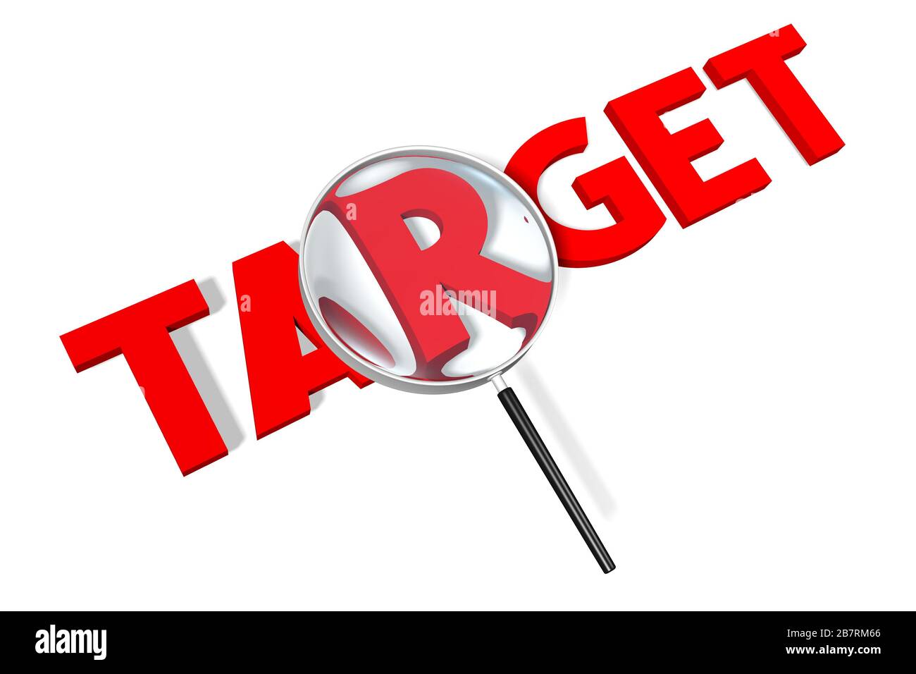 3D magnifying glass target Stock Photo Alamy