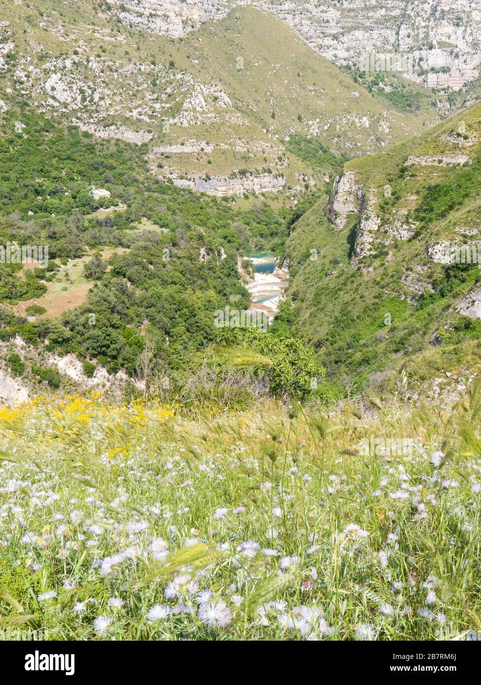 Lakes of Cavagrande Avola Sicily Italy Mountains trail, natural lakes