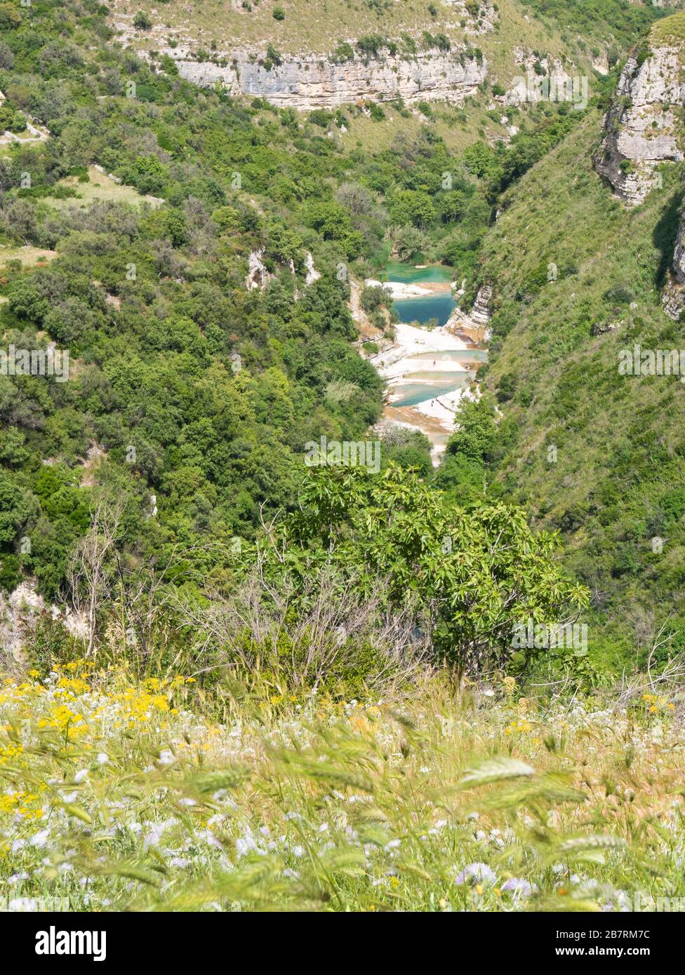 Lakes of Cavagrande Avola Sicily Italy Mountains trail, natural lakes