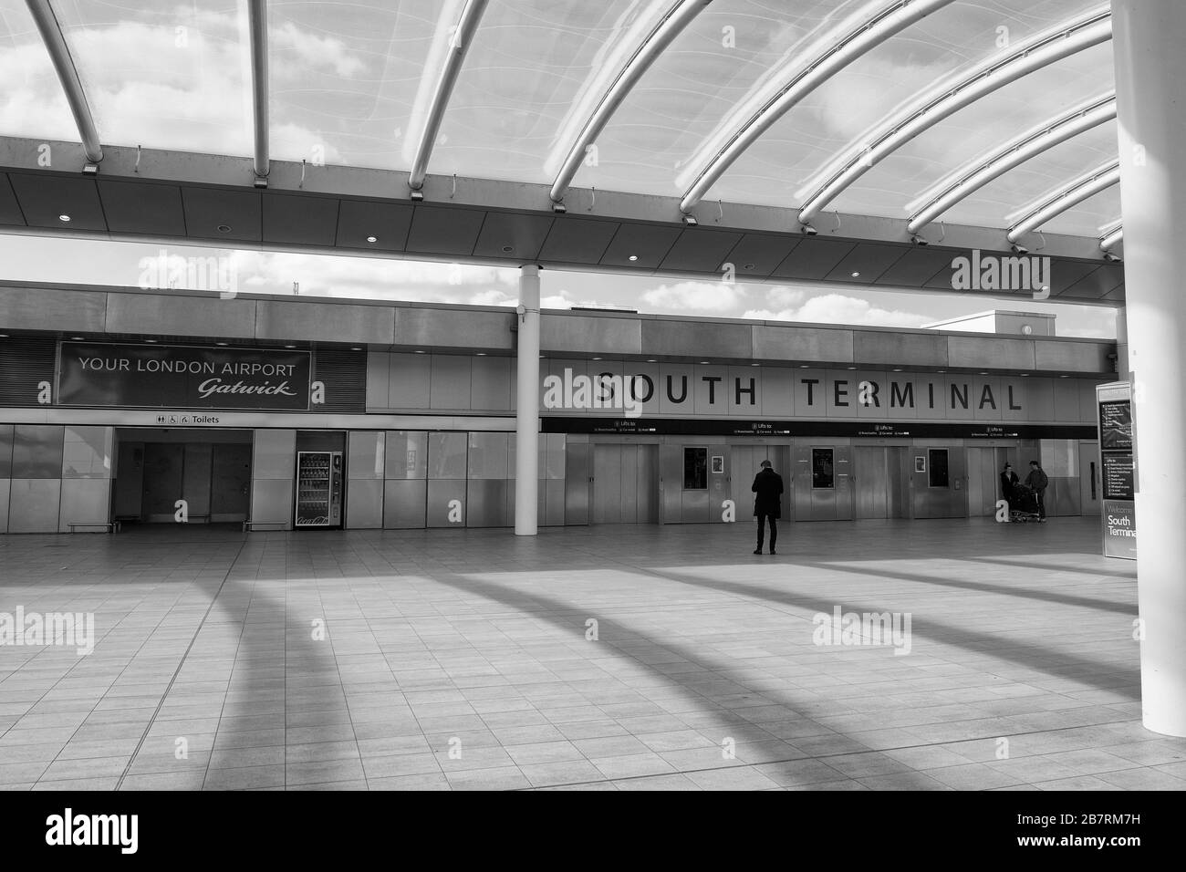 Empty Gatwick Airport because of Coronavirus , South terminal, London Stock Photo