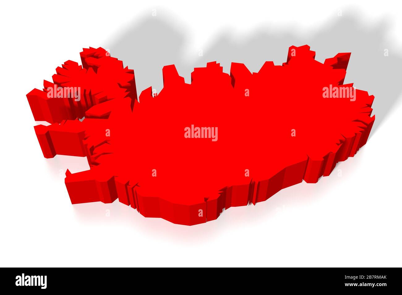 3D map - Iceland Stock Photo - Alamy