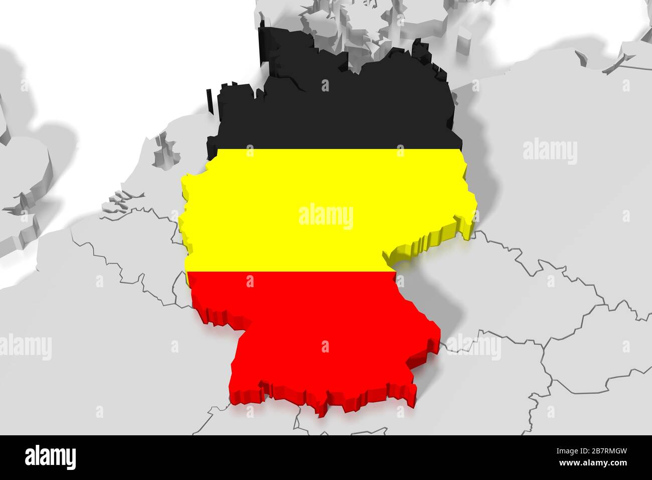 3D map flag Germany Stock Photo - 3d Map Flag Germany 2B7RMGW